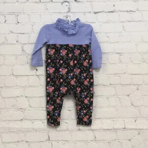 New Without Tags Tea Collection Purple Top Floral Romper size 3-6M